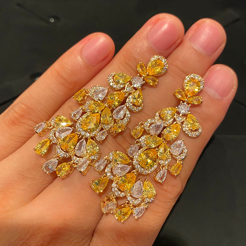 Bông tai tua rua thời trang sang trọng nhẹ tinh tế Zircon mới