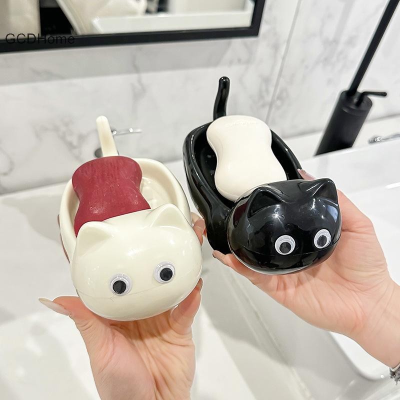 GCDHome Hộp xà phòng dễ thương có hệ thống thoát nước trang trí phòng tắm Phong cách hoạt hình HOT