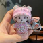 Móc khóa búp bê Monchhichi đính đá cho phụ nữ, đồ chơi nhồi bông dễ thương Hàn Quốc, móc khóa xe hơi, quà tặng