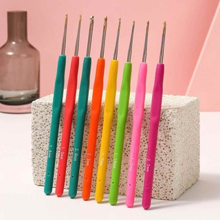 Kim Móc Len Cán Dẻo, Kim Móc Len Thiết Kế Nhỏ Gọn, Dễ Sử Dùng Nhiều Màu Sắc Đủ Các Size 2-10mm|Nguyên liệu đan móc FE123