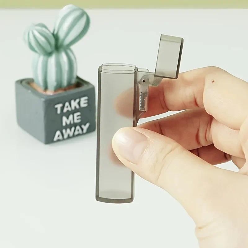 Hộp đựng tăm di động màu xám - Hộp đựng khăn bông nhỏ gọn trong suốt có nắp để cắm trại