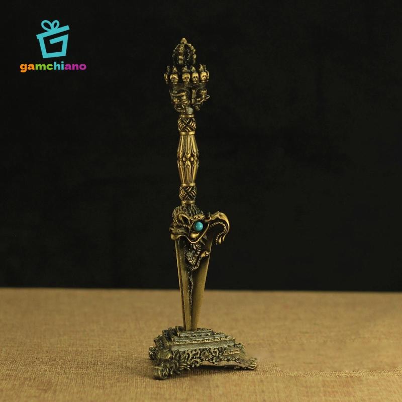 Tây Tạng Dorje Vajra Pestle Brass Pestle Thủ công Phật giáo cho nghi lễ Sadhana