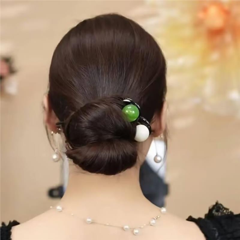 Kẹp tóc ba răng đính cườm Đầu sau Tóc Tính khí thời trang