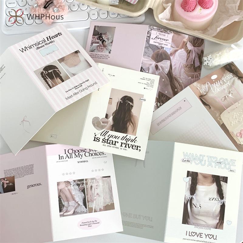 RUA 10 Chiếc Hàn Quốc Ins Thời Trang Dễ Thương Kpop Photo Card Back Card Có Thể Gập Lại Đựng Thẻ Sửa Trang Trí Bảng Giấy DIY Chất Liệu Đóng Gói Mới
