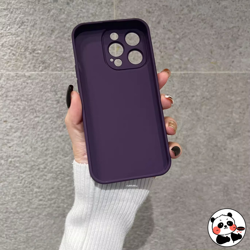 Vỏ Sang Trọng Cho Samsung Galaxy A16 A06 M35 M55 F15 M15 A55 A35 A25 A15 M34 M54 M14 A01 A056 A05s A24 5G 4G Ốp Lưng Đơn Giản Mờ Màu Tím Đậm Bảo Vệ Ống Kính Vỏ Điện Thoại Mềm
