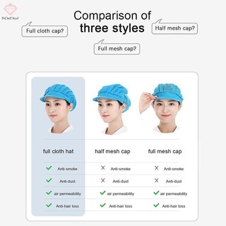 [Pcwkkef] Mũ Đầu Bếp Chống Bụi Xưởng Phục Vụ Mũ Nhà Máy Thực Phẩm Mũ Làm Việc Căng Tin Mũ Làm Việc Mới