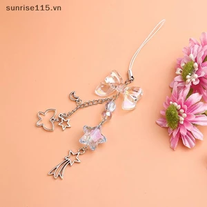 Ssvn Sweet Bowknot Dây Điện Thoại Ngôi Sao Hạt Mặt Dây Chuyền Charm Hợp Kim Hộp Tai Nghe Dây Đeo Túi Trang Trí.