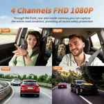 Dash Cam Cho Ô Tô WiFi Trước + Trái + Phải + Phía Sau 4 Ống Kính Máy Ảnh * 1080P DVR Xe Ô Tô Ghi Vòng — ảnh 4