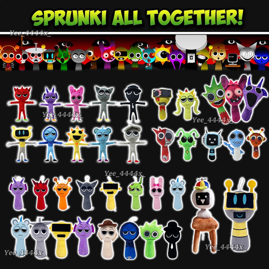 Sprunki Búp bê sang trọng Sprunki Incredibox Xám Wenda Oren Búp bê sang trọng Mr Vui nhộn Máy tính / Fun Bot Búp bê sang trọng sonlekvn