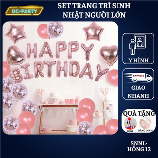Trang Trí Sinh Nhật Người Lớn bằng bóng bay Màu Hồng SNNL-Hồng 12