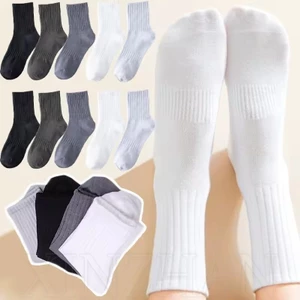 1 / 3 Đôi Tất Cotton Nam Nữ Thu Đông - Vớ Thể Thao Ống Giữa Màu Trơn - Thời Trang Đơn Giản, Mềm Mại Thoải Mái - Hút Mồ Hôi, Chống Mùi, Thoáng Khí Bắp Chân Ngắn