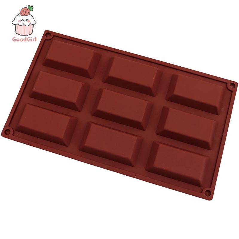 [Kc] 1 Khuôn Làm Bánh Silicon Financier 9 Ngăn Hình Gạch Khuôn Socola Bánh Ngọt Khay Nướng Món Tráng Miệng Dụng Cụ Nướng Bánh [BK]