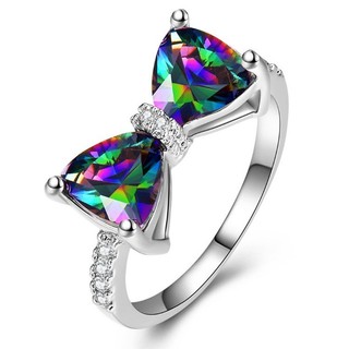 Nhẫn Bạc S925 Nơ Zircon Đơn Giản Trang Sức Thời Trang Nữ Tặng 5