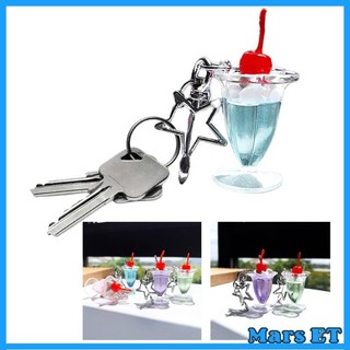 Marset Đáng Yêu Cherry Cream Cup Móc Chìa Khóa Ba Lô Phụ Kiện Mô Phỏng Đạo Cụ Trò Chơi