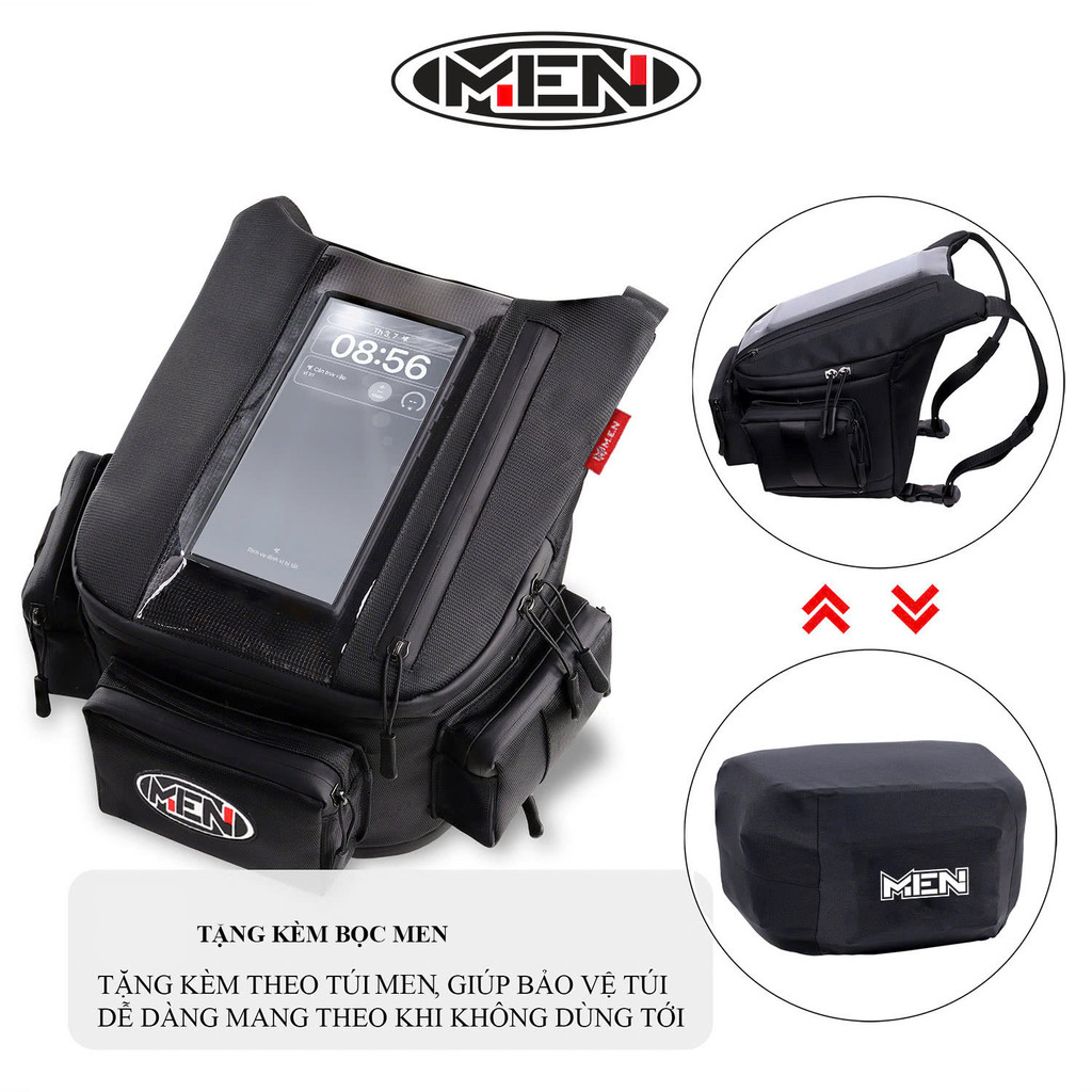Túi treo cổ xe máy siêu rộng PVC có viền chống chói Men K4-K3-K2 đa năng Full đen siêu ngầu [GIÁ RẺ-ẢNH CỤP THẬT]