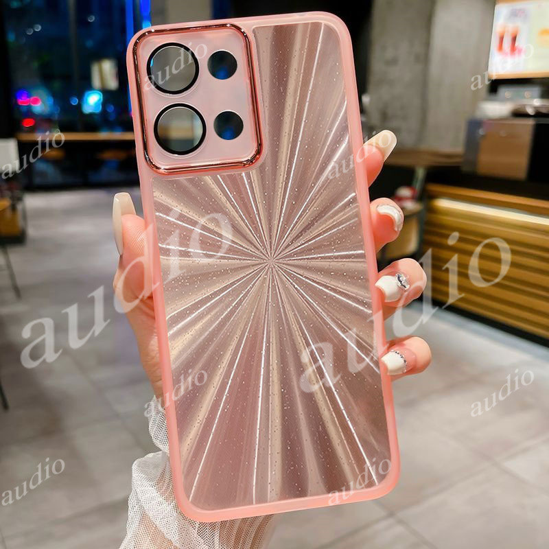 Ốp điện thoại lấp lánh pháo hoa bằng Laser OPPO A6 Pro 5G cho Oppo A6 Pro A6Pro A6x 4G 5G với màng bảo vệ ống kính máy ảnh đầy đủ Vỏ trong suốt Gradient sang trọng cho OPPOA6 Pro 5G 4G