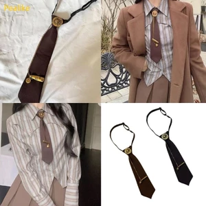 Cà vạt buộc sẵn đa năng Pealike với dây chuyền ghim gấu dễ thương cho trang phục thường ngày văn phòng
