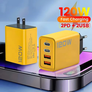 Sạc Điện Thoại 4 Trong 1 120W Đôi USB + Loại C PD Sạc Nhanh USB Loại C Sạc Cho Điện Thoại