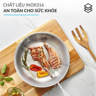 Chảo inox nguyên khối Haatz CIC6960, sâu lòng chống dính tự nhiên dùng cho mọi loại bếp