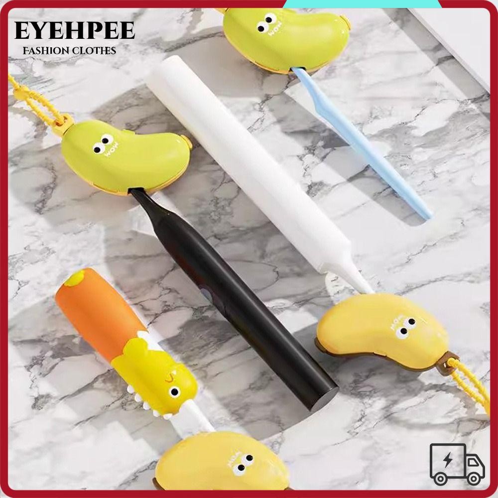 Vỏ bảo vệ đầu bàn chải đánh răng EYEHPEE, Nắp bàn chải đánh răng hình quả chuối bằng nhựa, bảo vệ 2in1 di động cho bàn chải đánh răng