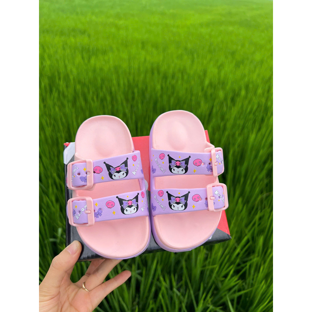 dép lê cho be gái kurumi xinh xắn người nhện cá tính đế EVA nhẹ êm chân chống trượt đi mưa biển mùa hè 2596