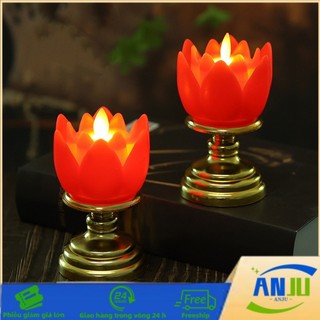 Đèn Hoa Sen Đặt Bàn Thờ Sử Dụng Pin, Đèn LED An Toàn Dành Cho Ban Thờ Phật Giáo