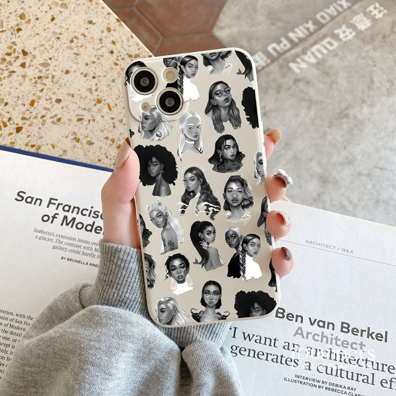 ibumpers Ốp Điện Thoại iPhone Họa Tiết Người Phụ Nữ Sành Điệu Mát Mẻ Cho IPhone 16 15 14 12 13 11 Pro Max IP 7 8 Plus X XS XR Ốp Lưng Silicon Mềm Chống Sốc