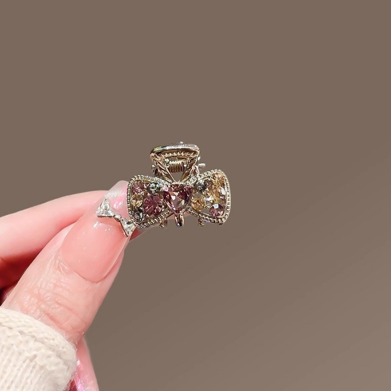 MAUROPOLI [Sẵn Sàng] Kẹp Tóc Kim Cương Giả Trái Tim Tình Yêu Tím Tinh Tế Nữ Phong Cách Mới Kẹp Nhỏ Thời Trang Phong Cách Hàn Quốc Tóc Gãy Nổ Kẹp Mini
