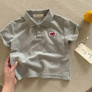 Áo thun polo ngắn tay mùa hè mới cho bé trai và bé gái, phong cách cho trẻ nhỏ và trẻ trung, áo cổ bẻ cho trẻ em
