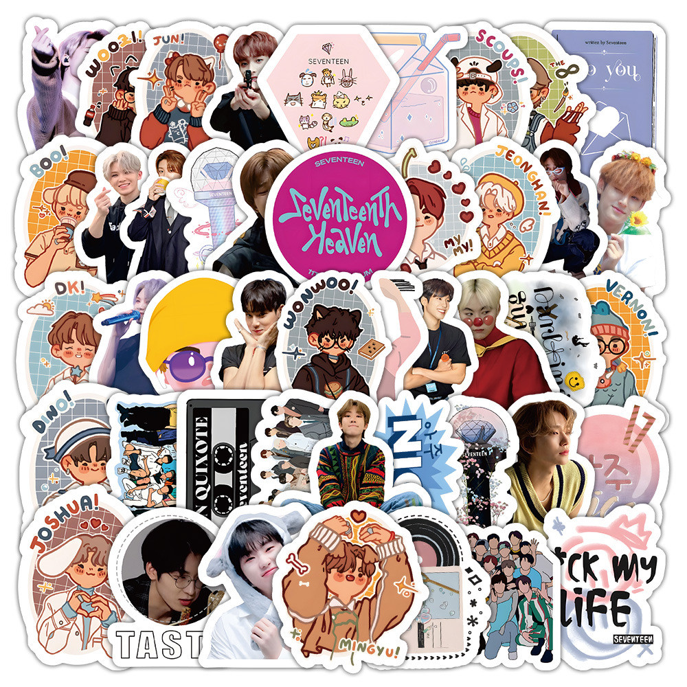 40-100 Cái / bộ SEVENTEEN HEAVEN Miếng Dán Ảnh Q - phiên bản graffiti Jeonghan JUN JOSHUA HOSHI WOOXI MINGYU Hành Lý Notebook Laptop Điện Thoại Sổ Tay DIY Kpop Sticker YM