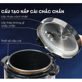 Nồi áp suất điện Hare HR PC606dung tích 6L công suất 1000W lòng nồi chống dính, bảo hành 12 tháng