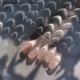 [savemoneyeveryday] Miếng dán móng tay 3D Đường viền bạc Kim loại Sọc Đề can Gel đường cong Móng tay nghệ thuật Thanh trượt Ba Lan Giấy trang trí móng tay [vn]