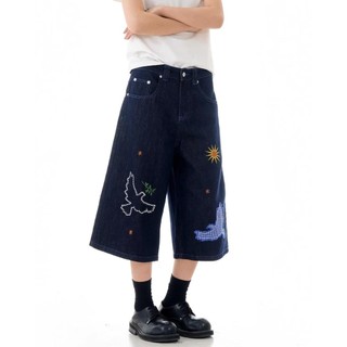 GKSSS Quần short denim nam thời trang phong cách hip-hop cổ điển kiểu Nhật Bản đường phố trung tính phong cách