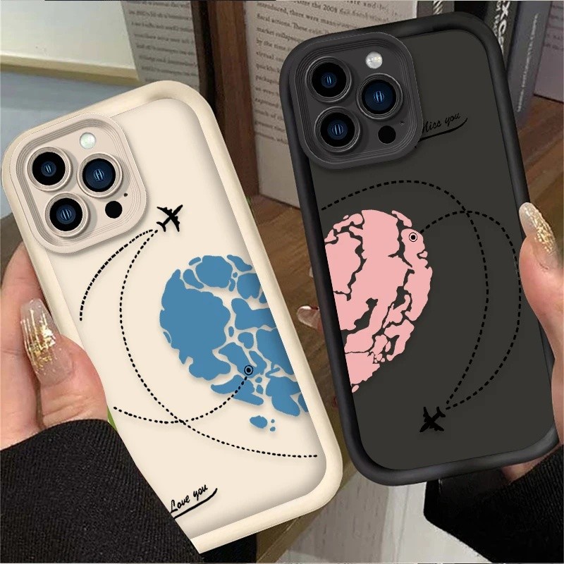 Ốp Điện Thoại Ghép Đôi Trái Tim Tình Yêu Màu Hồng Dễ Thương Cho Samsung Galaxy M34 M31 M51 M30S M23 M20 M11 M15 M16 F06 J4 J6 Plus J7 Core J8 A10 A01 A31 A02 S20 Ultra Ốp Điện Thoại Silicon Mềm