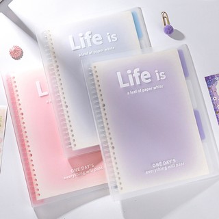 Nhựa Lá Rời A5 / B5 Notebook PP Mờ Mơ Mộng Nhiều Màu Sắc Sinh Viên Đơn Giản Nhỏ Tươi Sổ Tay Chương Trình Nghị Sự Văn Phòng Phẩm