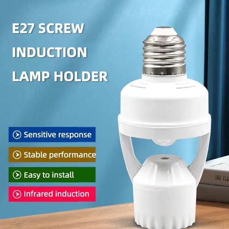 Đèn cảm biến Công tắc bóng đèn Led thông minh 360 độ Cảm biến chuyển động PIR E27 Đế đèn Giá đỡ bóng đèn Bộ chuyển đổi ổ cắm AC 85-265V Đế đèn có thể điều chỉnh