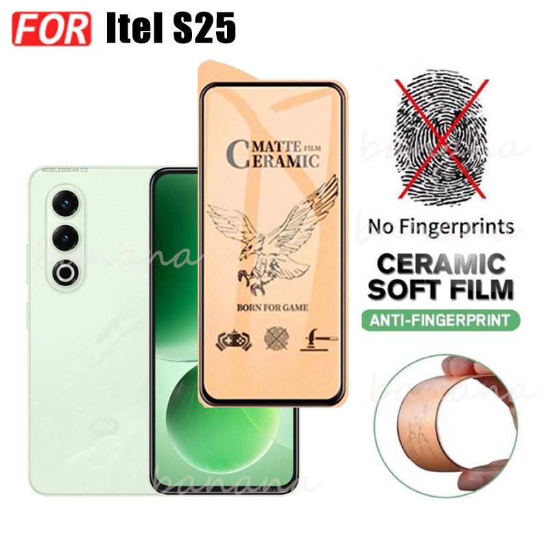 Kính cường lực gốm 3 TRONG 1 Itel S25 cho Itel S24 S23 A50 A50C A70 P55 P65 Ống kính máy ảnh Kính bảo vệ màn hình và phim mặt sau