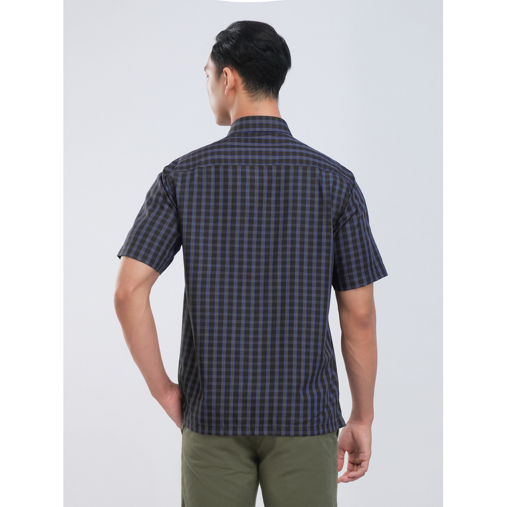 Sơmi ngắn tay lai ngang VIETTIEN SMART CASUAL vải sợi hoa hồng phom regular VT00000236