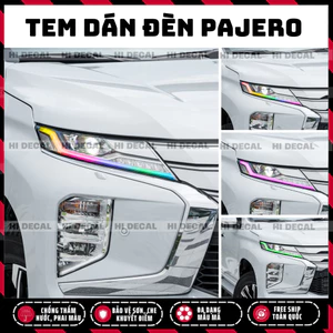 Tem dán đèn Pajero, decal trang trí đèn Pajero chống nước bền màu