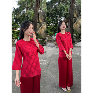 set gấm lụa cao cấp, thời trang nữ lụa mặc lễ tết( nguyên bộ)
