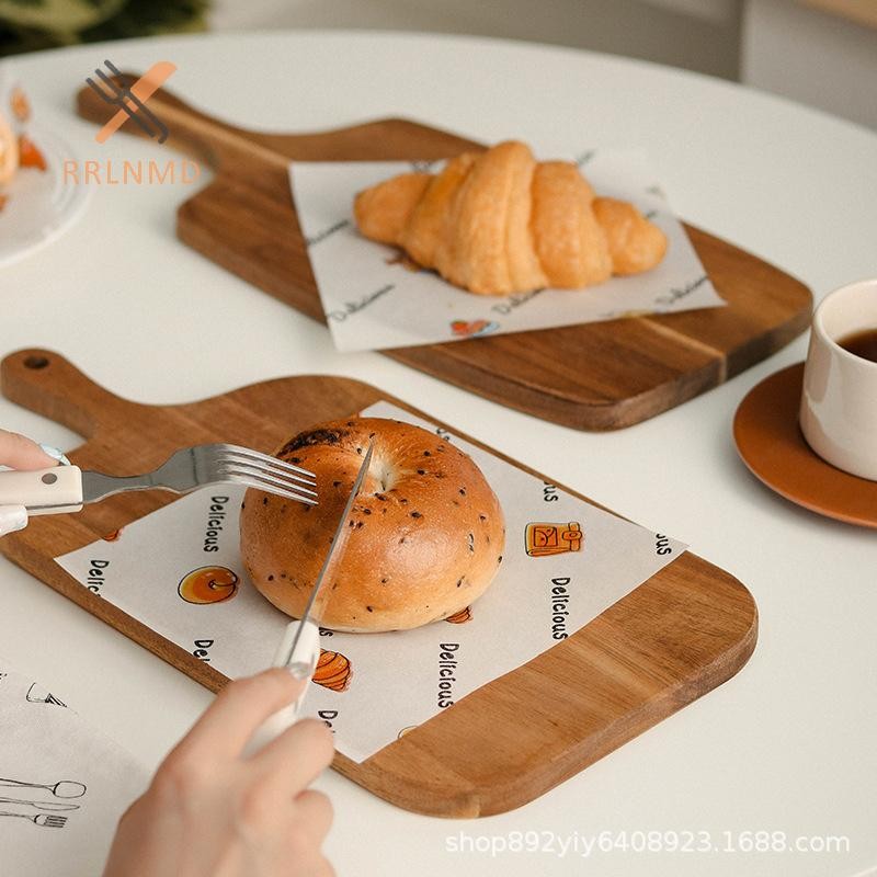 Rrlnmd 100 Tấm Giấy Sáp Deli Cho Giỏ Thực Phẩm Lót Bánh Phong Cách In Giấy Deli Chống Mỡ Để Gói Bánh Mì Burger MỚI