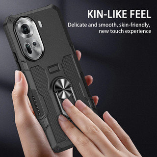 Dành Cho OPPO Reno 11 5G Ốp điện thoại PC Cứng Lưng Mềm TPU Edge Bảo Vệ Camera Nhẫn Giá Đỡ Chân Đế Chống Sốc Mỏng Bao Da