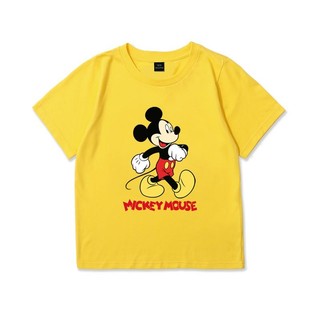 2025 Trẻ Em Chuột Mickey Tay Ngắn Áo Thun Mùa Hè Hoạt Hình Tập Đi Tee Trang Phục Mới