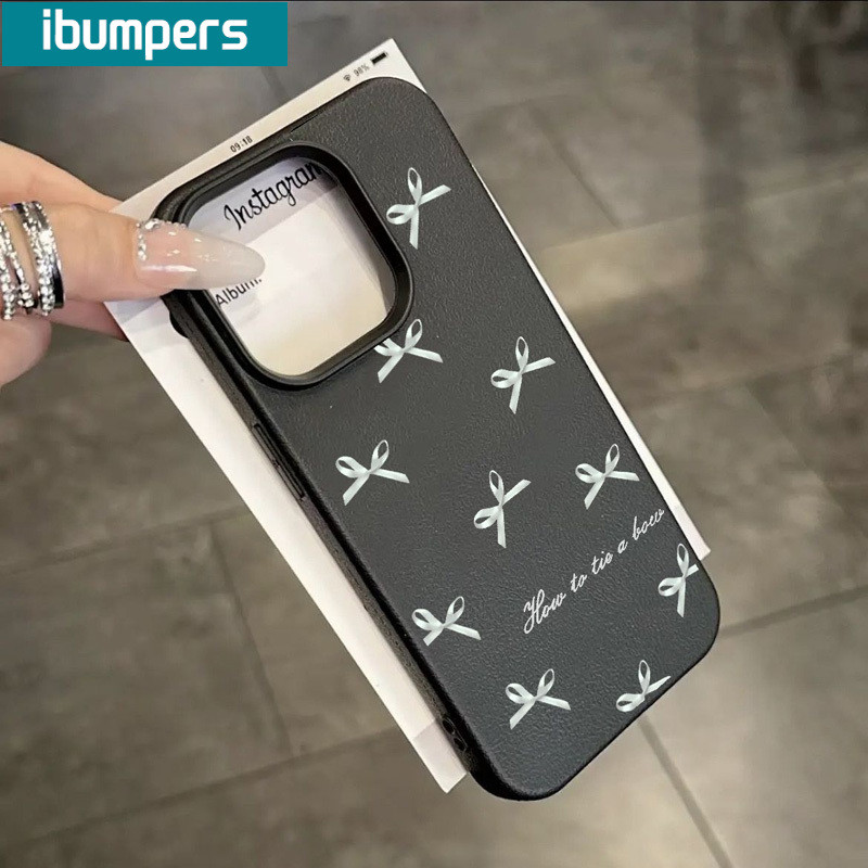 ibumpers Ốp Lưng IPhone Nơ Đẹp Đơn Giản Cho IPhone 16 15 14 12 13 11 Pro Max IP 7 8 Plus X XS XR Ốp Điện Thoại Mỏng Silicon Mềm Da Họa Tiết