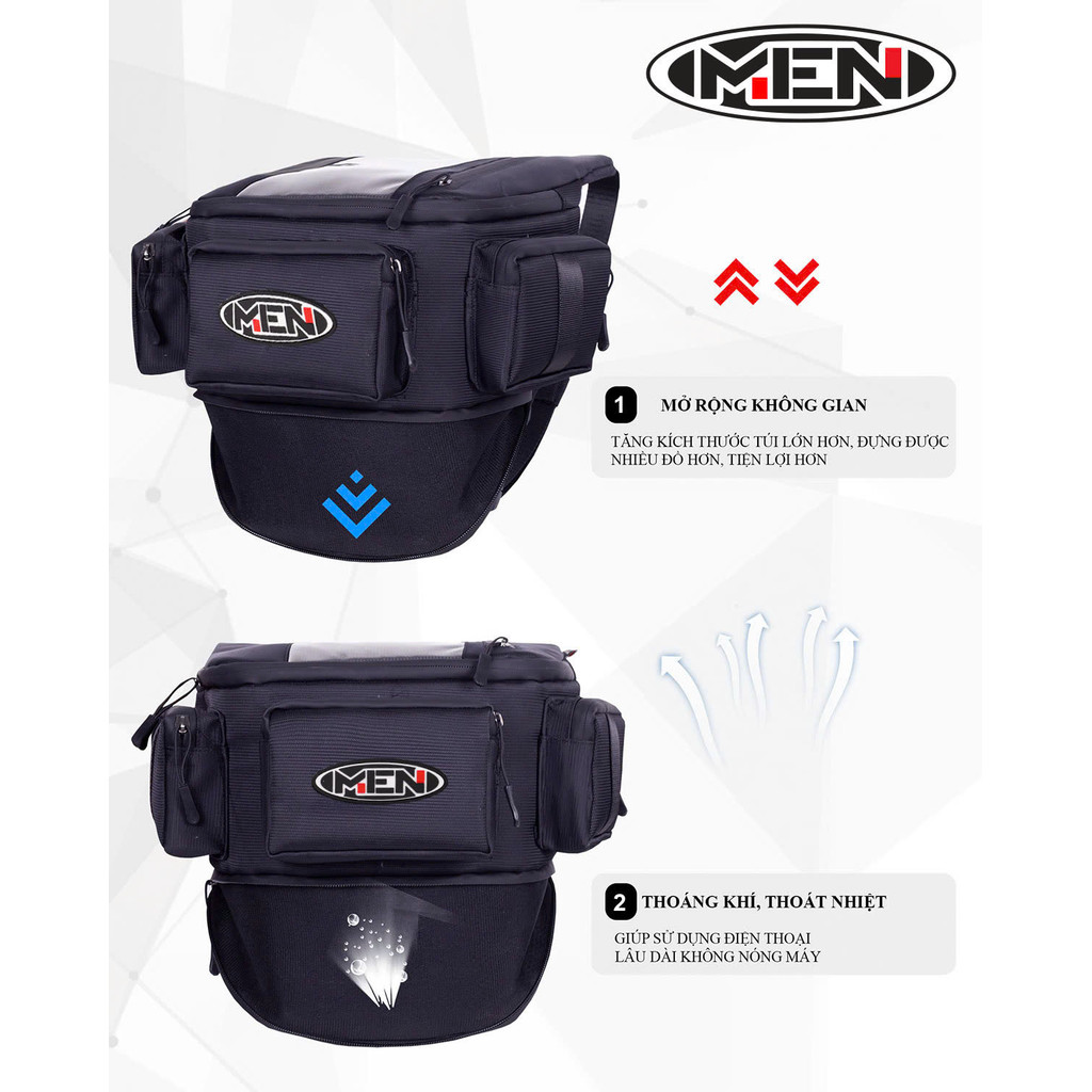 Túi treo đầu xe máy du lịch đường xa Unisex cao cấp nhiều ngăn tiện dụng Men K3 [ẢNH THẬT]