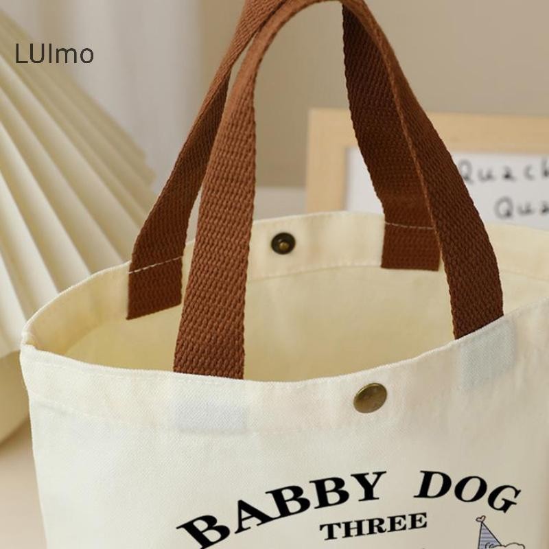 Luimo Họa Tiết Hoạt Hình In Hình Túi Xách Vải Nhân Viên Văn Phòng Túi Tote Ăn Trưa SBS Túi Bảo Quản