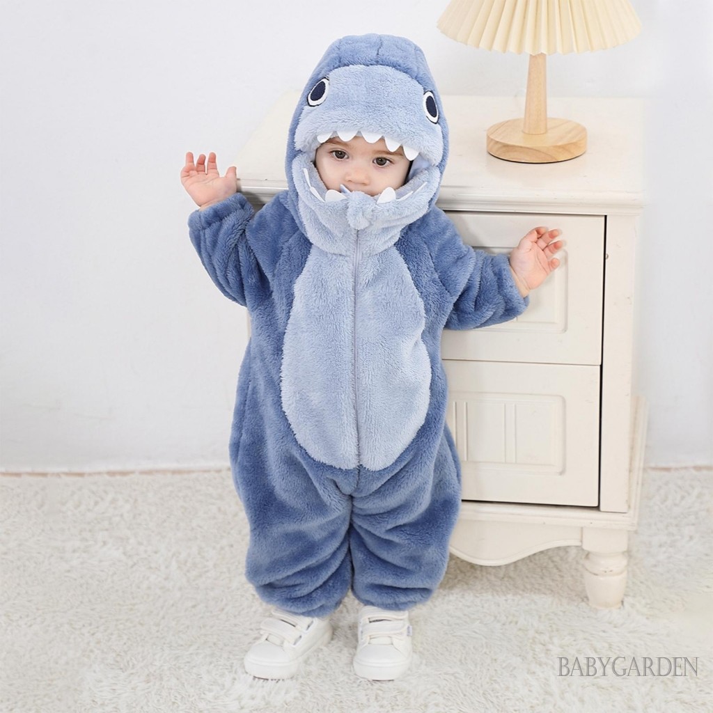/ / -Shark Trang Phục Hóa Trang Cho Newbron Bé Mùa Đông Ấm Áp Dài Tay Có Mũ Trùm Đầu Dễ Thương Sang Trọng Áo liền quần