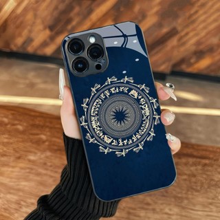 Ốp kính hoa văn trống đồng đông sơn iphone 16 15 14 13 12 11 x xs xr 8 7 6 pro max plus mini 6s 6g 7g 8g 6p 7p