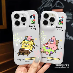 ibumpers Ốp Điện Thoại iPhone Kỳ nghỉ ngộ nghĩnh SpongeBob Patrick Họa tiết Ốp Lưng Trong Suốt Nhám Mờ Chống Bẩn Chống Sốc Cho IPhone 16 15 14 12 13 11 Pro Max IP 7 8 Plus X XS XR