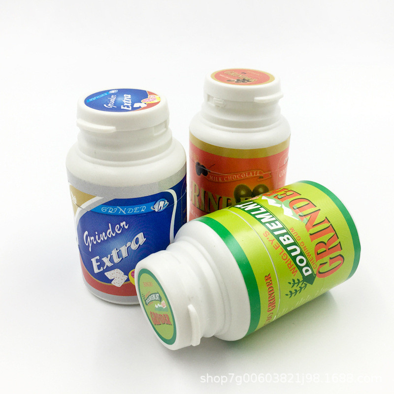Máy Xay Chai Kẹo Cao Su Nhai, Máy Xay Gia Vị Di Động 3 Lớp Có Lưỡi Hợp Kim Kẽm, 65g